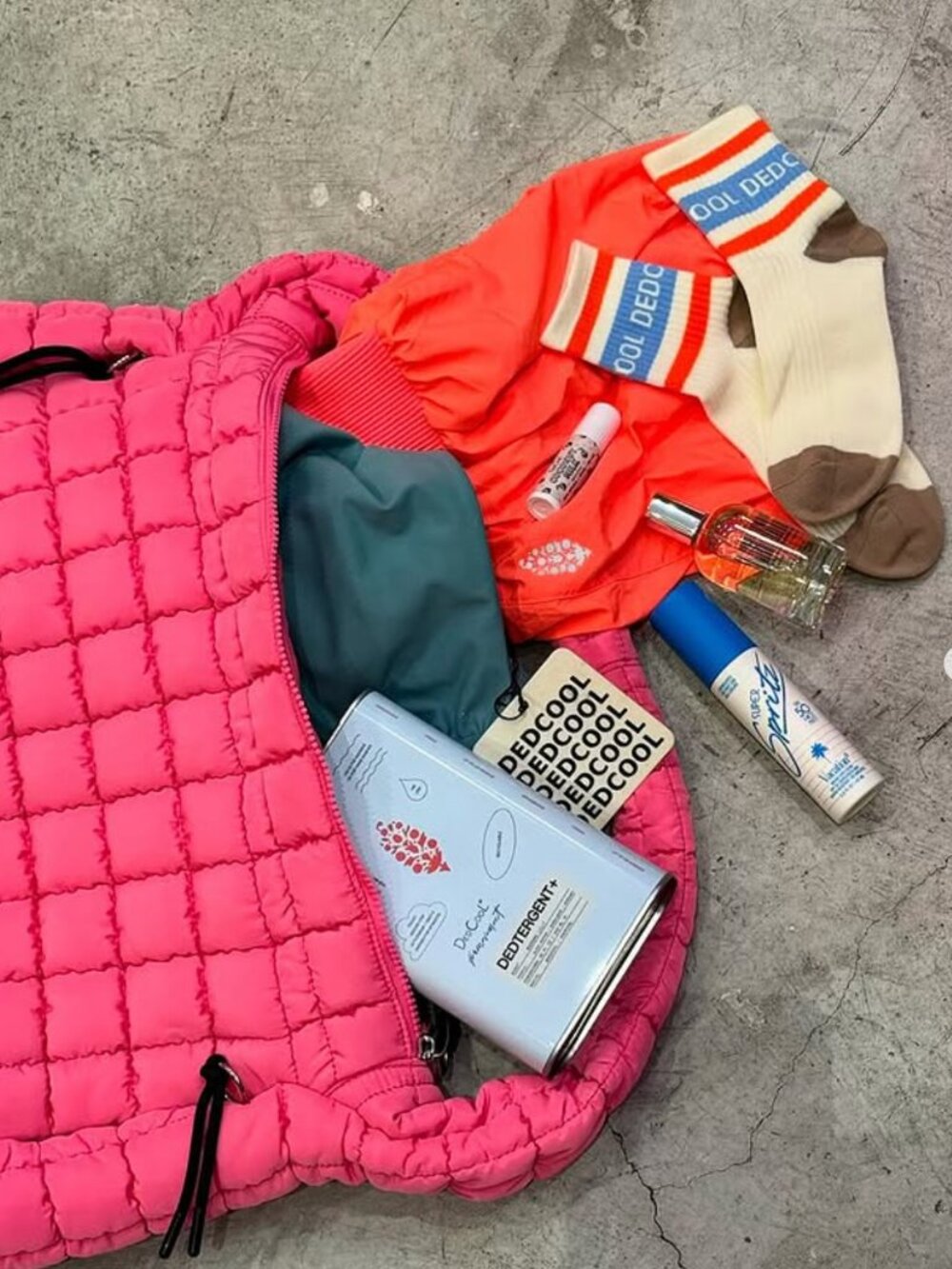 Free People Quilted Carryall MALIBU Pink